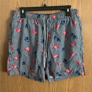 Men’s flamingo swim trunks, size medium, new